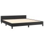 Bed frame with headboard black synthetic leather 160x200cm by , Beds and slatted bases - Ref: Foro24-3125518, Price: 255,12 €...