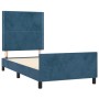 Dark blue velvet bed frame with headboard 90x200 cm by , Beds and slatted bases - Ref: Foro24-3125676, Price: 158,59 €, Disco...