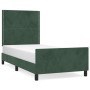 Estructura cama con cabecero terciopelo verde oscuro 100x200 cm de , Camas y somieres - Ref: Foro24-3125681, Precio: 147,37 €...