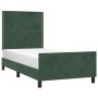 Estructura cama con cabecero terciopelo verde oscuro 100x200 cm de , Camas y somieres - Ref: Foro24-3125681, Precio: 147,37 €...