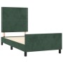 Estructura cama con cabecero terciopelo verde oscuro 100x200 cm de , Camas y somieres - Ref: Foro24-3125681, Precio: 147,37 €...