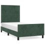 Dark green velvet bed frame with headboard 90x190 cm by , Beds and slatted bases - Ref: Foro24-3125669, Price: 154,30 €, Disc...