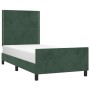 Dark green velvet bed frame with headboard 90x190 cm by , Beds and slatted bases - Ref: Foro24-3125669, Price: 154,30 €, Disc...