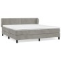 Box spring bed with light gray velvet mattress 180x200 cm by , Beds and slatted bases - Ref: Foro24-3127445, Price: 540,65 €,...