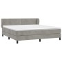 Box spring bed with light gray velvet mattress 180x200 cm by , Beds and slatted bases - Ref: Foro24-3127445, Price: 540,65 €,...