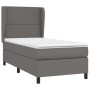 Box spring bed with gray synthetic leather mattress 80x200 cm by , Beds and slatted bases - Ref: Foro24-3128941, Price: 359,9...