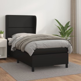 Cama box spring con colchón cuero sintético negro 90x190 cm de , Camas y somieres - Ref: Foro24-3128943, Precio: 371,99 €, De...