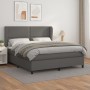 Cama box spring con colchón cuero sintético gris 160x200 cm de , Camas y somieres - Ref: Foro24-3128983, Precio: 561,79 €, De...