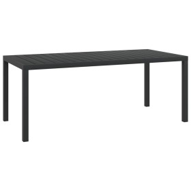 Black aluminum and WPC garden table 185x90x74 cm by vidaXL, Garden tables - Ref: Foro24-42792, Price: 250,99 €, Discount: %