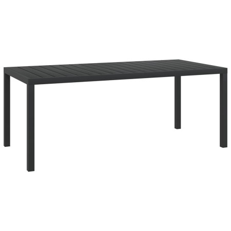 Black aluminum and WPC garden table 185x90x74 cm by vidaXL, Garden tables - Ref: Foro24-42792, Price: 265,96 €, Discount: %