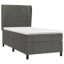 Box spring bed with dark gray velvet mattress 90x200 cm by , Beds and slatted bases - Ref: Foro24-3129130, Price: 351,83 €, D...