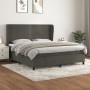 Box spring bed with dark gray velvet mattress 180x200 cm by , Beds and slatted bases - Ref: Foro24-3129166, Price: 622,32 €, ...