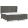 Box spring bed with dark gray velvet mattress 180x200 cm by , Beds and slatted bases - Ref: Foro24-3129166, Price: 622,32 €, ...