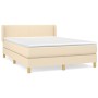 Box spring bed with cream fabric mattress 140x190 cm by , Beds and slatted bases - Ref: Foro24-3130110, Price: 461,75 €, Disc...