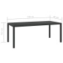 Black aluminum and WPC garden table 185x90x74 cm by vidaXL, Garden tables - Ref: Foro24-42792, Price: 265,96 €, Discount: %