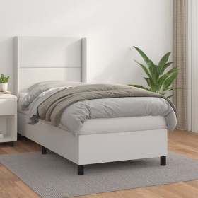 Boxspringbett mit weißer Kunstledermatratze 90x190 cm von , Betten und Lattenroste - Ref: Foro24-3132412, Preis: 390,99 €, Ra...