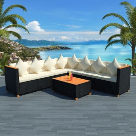 5-piece garden furniture set and black synthetic rattan cushions by vidaXL, Garden sets - Ref: Foro24-42997, Price: 749,29 €,...