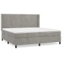 Box spring bed with light gray velvet mattress 200x200 cm by , Beds and slatted bases - Ref: Foro24-3132639, Price: 674,64 €,...