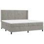 Box spring bed with light gray velvet mattress 200x200 cm by , Beds and slatted bases - Ref: Foro24-3132639, Price: 674,64 €,...