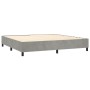 Box spring bed with light gray velvet mattress 200x200 cm by , Beds and slatted bases - Ref: Foro24-3132639, Price: 674,64 €,...