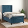 Box spring bed with dark blue velvet mattress 100x200 cm by , Beds and slatted bases - Ref: Foro24-3132607, Price: 376,36 €, ...