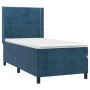 Box spring bed with dark blue velvet mattress 100x200 cm by , Beds and slatted bases - Ref: Foro24-3132607, Price: 376,36 €, ...