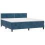 Cama box spring colchón y LED terciopelo azul oscuro 180x200 cm de , Camas y somieres - Ref: Foro24-3134361, Precio: 532,22 €...