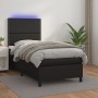 Box spring bed and LED mattress black synthetic leather 90x200 cm by , Beds and slatted bases - Ref: Foro24-3135861, Price: 3...