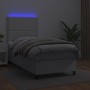 Boxspringbett und LED-Matratze aus weißem Kunstleder 90x190 cm von , Betten und Lattenroste - Ref: Foro24-3135856, Preis: 375...