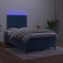 Box spring bed with mattress and LED dark blue velvet 120x200 cm by , Beds and slatted bases - Ref: Foro24-3136057, Price: 44...