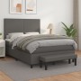 Box spring bed with gray synthetic leather mattress 140x200 cm by , Beds and slatted bases - Ref: Foro24-3137549, Price: 579,...