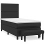 Box spring bed with black synthetic leather mattress 90x190 cm by , Beds and slatted bases - Ref: Foro24-3137575, Price: 372,...