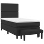 Box spring bed with black synthetic leather mattress 90x190 cm by , Beds and slatted bases - Ref: Foro24-3137575, Price: 372,...