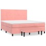 Cama box spring con colchón terciopelo rosa 160x200 cm de , Camas y somieres - Ref: Foro24-3137736, Precio: 574,21 €, Descuen...