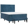 Cama box spring con colchón terciopelo azul oscuro 140x200 cm de , Camas y somieres - Ref: Foro24-3137729, Precio: 552,63 €, ...