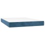 Box spring bed with dark blue velvet mattress 140x200 cm by , Beds and slatted bases - Ref: Foro24-3137729, Price: 552,63 €, ...