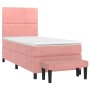 Box spring bed with pink velvet mattress 90x190 cm by , Beds and slatted bases - Ref: Foro24-3137760, Price: 385,99 €, Discou...