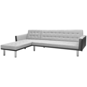 Corner sofa bed black and gray fabric 218x155x69 cm by vidaXL, Sofas - Ref: Foro24-244330, Price: 329,92 €, Discount: %