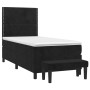 Box spring bed with black velvet mattress 100x200 cm by , Beds and slatted bases - Ref: Foro24-3137769, Price: 387,33 €, Disc...