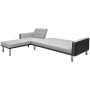 Eckschlafsofa aus schwarzem und grauem Stoff, 218 x 155 x 69 cm von vidaXL, Sofas - Ref: Foro24-244330, Preis: 329,92 €, Raba...