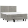 Box spring bed with light gray velvet mattress 180x200 cm by , Beds and slatted bases - Ref: Foro24-3137797, Price: 655,84 €,...