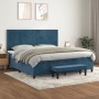 Box spring bed with dark blue velvet mattress 200x200 cm by , Beds and slatted bases - Ref: Foro24-3137807, Price: 714,51 €, ...