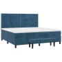 Box spring bed with dark blue velvet mattress 200x200 cm by , Beds and slatted bases - Ref: Foro24-3137807, Price: 714,51 €, ...