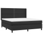 Cama box spring colchón y LED cuero sintético negro 160x200 cm de , Camas y somieres - Ref: Foro24-3139331, Precio: 553,16 €,...