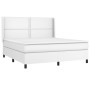 Box spring bed with mattress and LED white synthetic leather 180x200 cm by , Beds and slatted bases - Ref: Foro24-3139338, Pr...