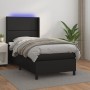 Box spring bed and LED mattress black synthetic leather 90x190 cm by , Beds and slatted bases - Ref: Foro24-3139295, Price: 3...