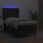 Box spring bed and LED mattress black synthetic leather 90x190 cm by , Beds and slatted bases - Ref: Foro24-3139295, Price: 3...