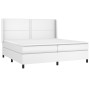 Box spring bed with mattress and LED white synthetic leather 200x200 cm by , Beds and slatted bases - Ref: Foro24-3139344, Pr...