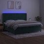 Cama box spring colchón y LED terciopelo verde oscuro 200x200cm de , Camas y somieres - Ref: Foro24-3139526, Precio: 723,96 €...