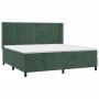 Cama box spring colchón y LED terciopelo verde oscuro 200x200cm de , Camas y somieres - Ref: Foro24-3139526, Precio: 723,96 €...